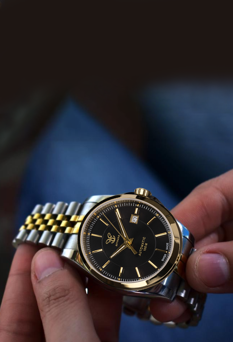 Swiss watch movement close-up